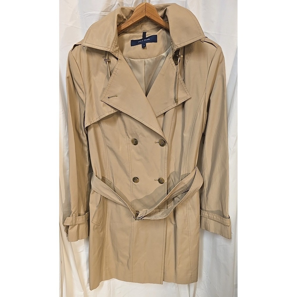 Cole Haan Women's Insulated Trench Coat L Quiet Luxury Old Money - Picture 4 of 9